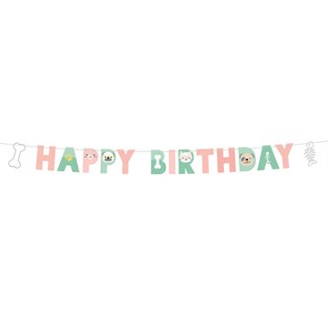 Guirlande Kæledyr Hund og Kat Happy Birthday 15cm x 1,8m festartikler børnefødselsdag